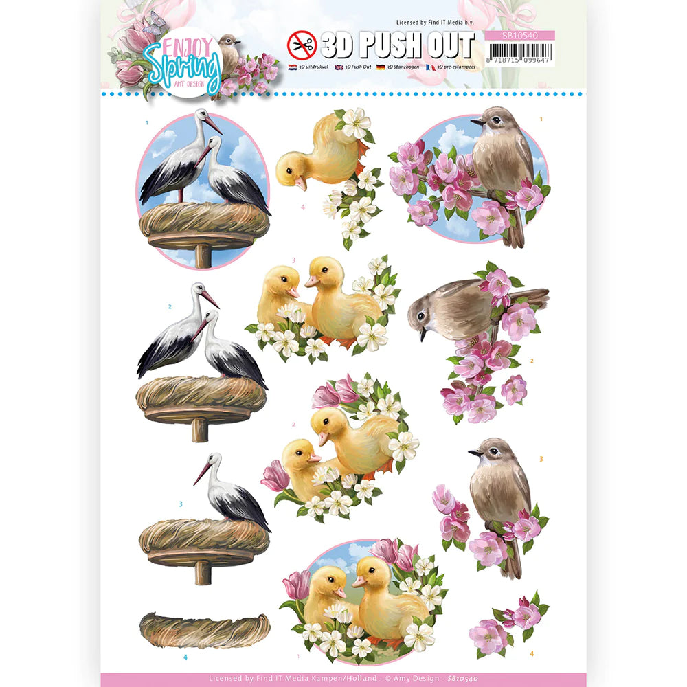 3D Diecut Sheet - Amy Design / Enjoy Spring / Birds