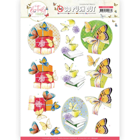 3D Diecut Sheet - Jeanine's Art / Butterfly Touch / Yellow Butterfly