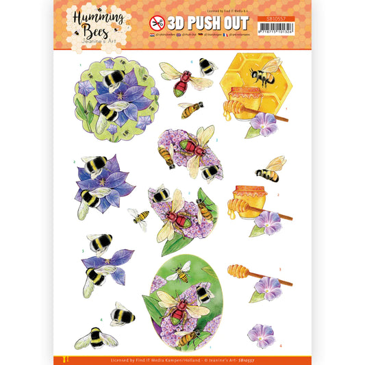 3D Diecut Sheet - Jeanine's Art / Humming Bees / Honey