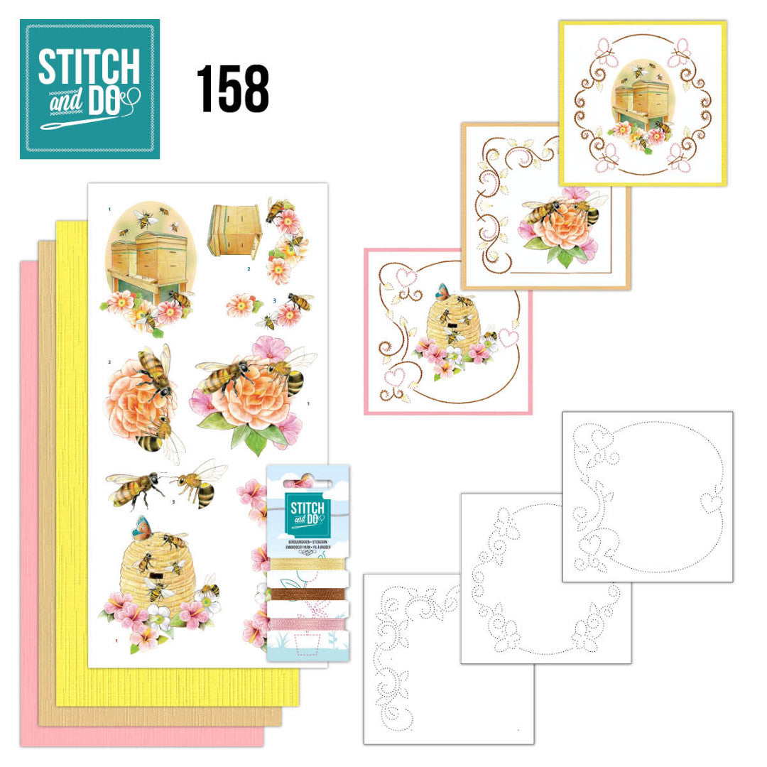 Stitch & Do Embroidery Card Kit #158 - Humming Bees