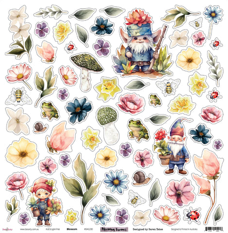 Bee Arty / Blooming Gnomes 12 x 12 Fussy Cut sheet