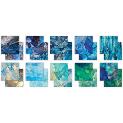 Craft Consortium 6 x 6 Paper Pad / Ink Drops - Ocean