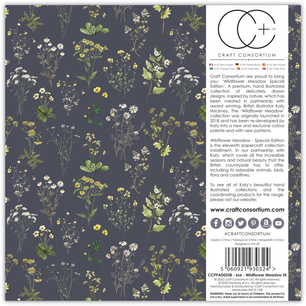 Craft Consortium 6 x 6 Paper Pad / Wildflower Meadow