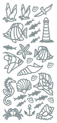 Fish/Sealife, Silver / transparent