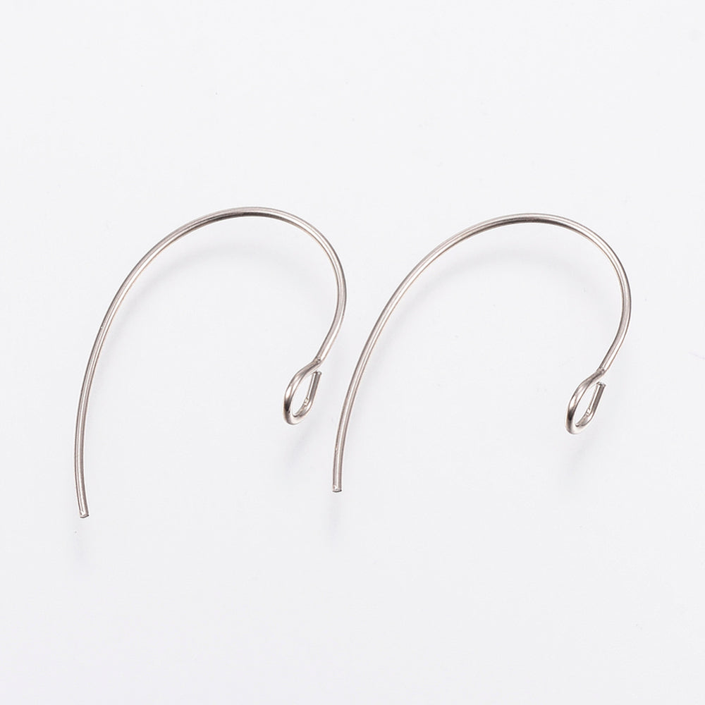 Stainless Earring Hook / Eclipse - Silver