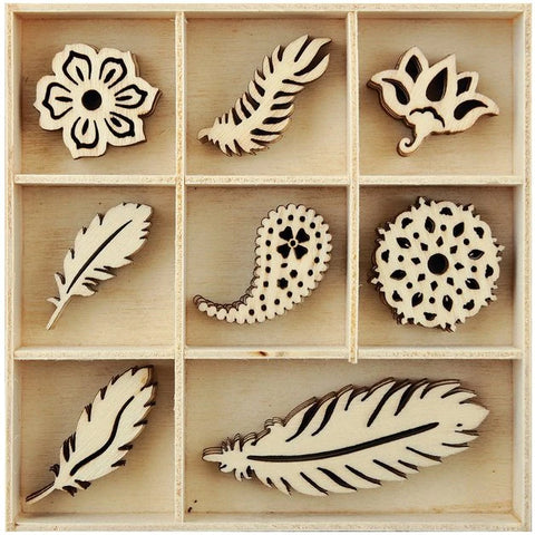 Wooden Flourish Pack / Feather