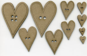 Chipboard / Buttons Hearts