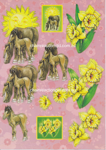 Easy 3D - Horse and Daffodils No1 #024