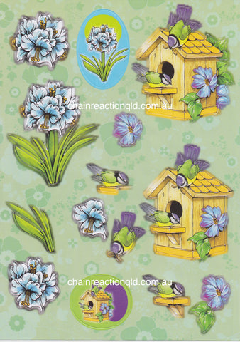 Easy 3D - Birdhouse and Blossoms #039
