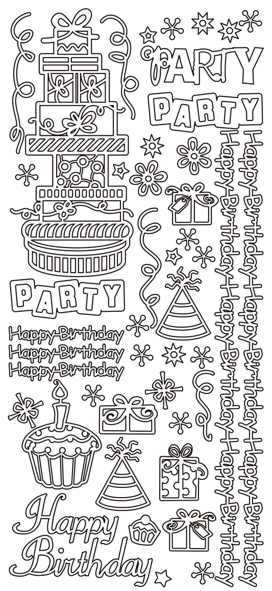 Happy Birthday/Party, silver