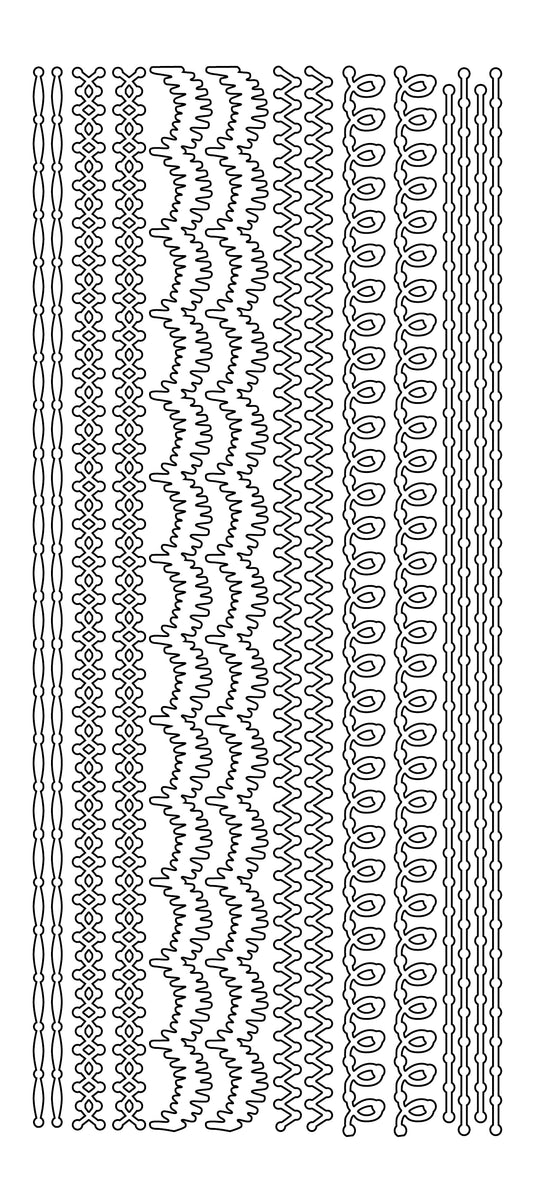 Stitched border, silver