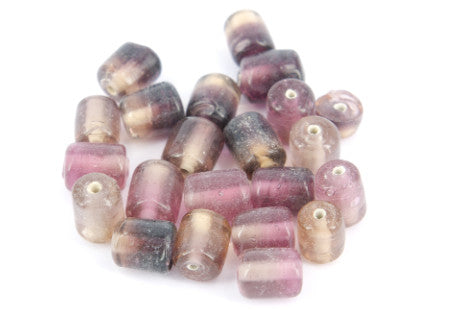 Glass Beads, fancy two tone, Pink/Purple 25gm
