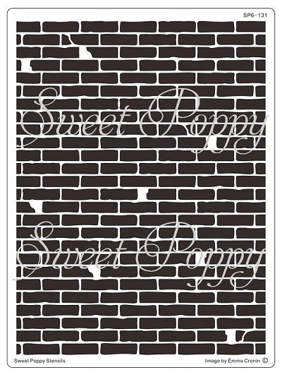 brick wall backplate, sweet poppy stencils, stainless steel stencil, background stencil, 195 x 145mm