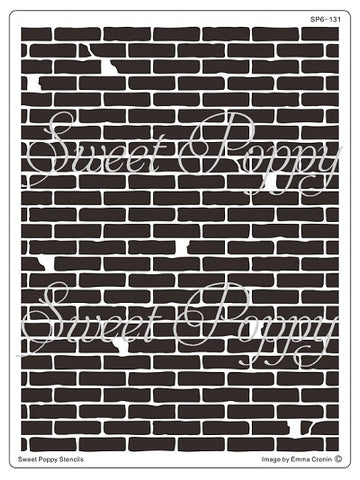 brick wall backplate, sweet poppy stencils, stainless steel stencil, background stencil, 195 x 145mm