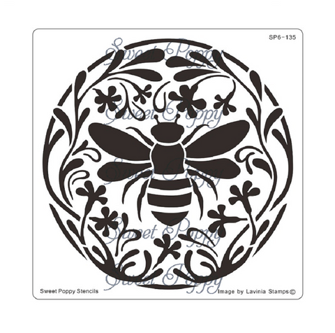 Sweet Poppy Stencil / Bumblebee Circle