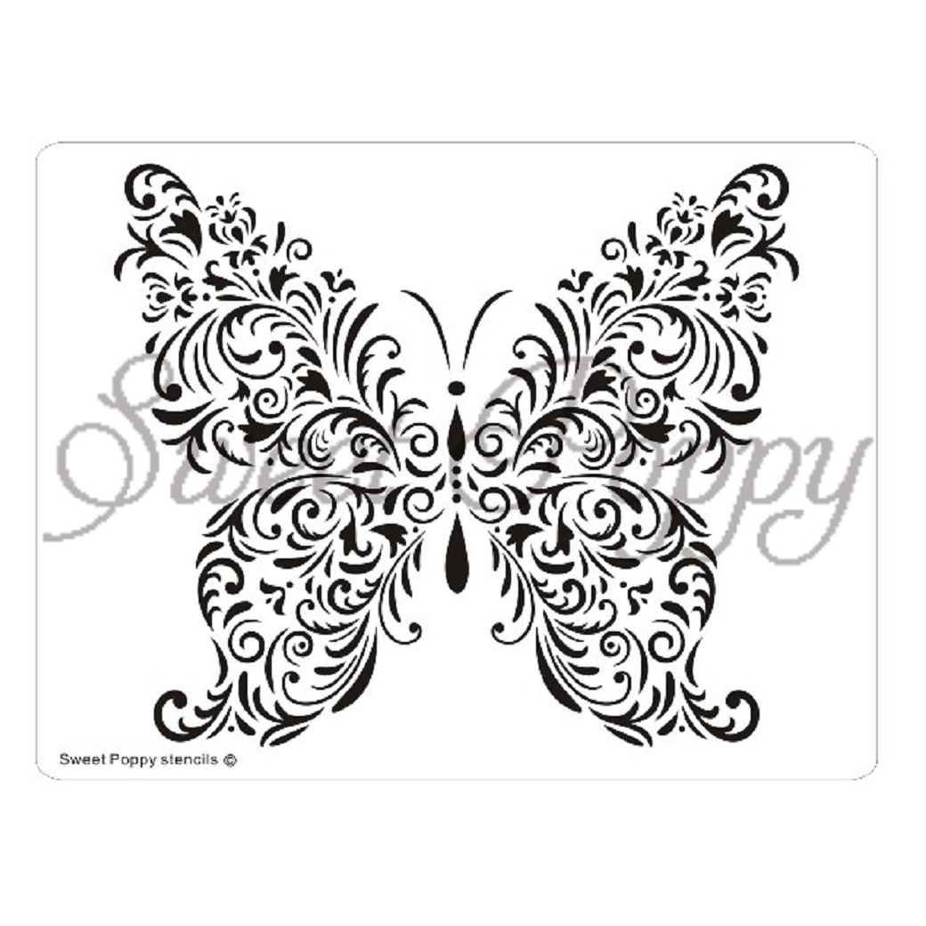 Sweet Poppy Stencil / Butterfly Fancy