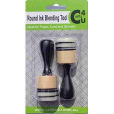 Round ink blending tool, 2 pack with 4 refill foam pads