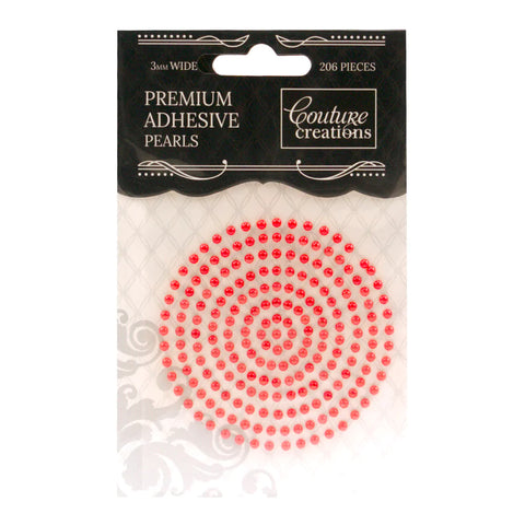 3mm Adhesive Pearls - Radiant Red / 206 pieces