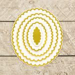 Modern Essentials - Cut/Foil/Emboss Die - Nesting Scalloped Ovals, 5 pieces