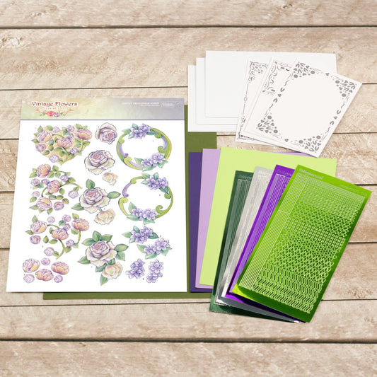 Dot & Do 3D Push Out Kit - Purple Flowers