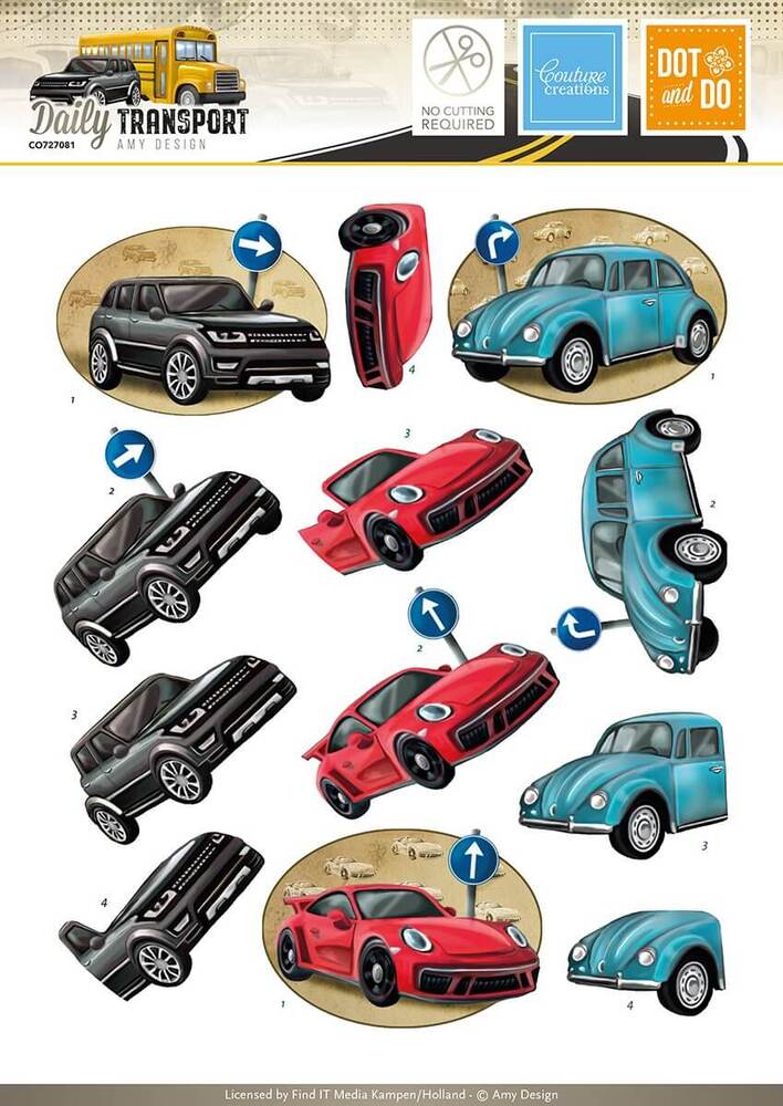 Dot & Do 3D Push Out Kits - Mens Kits / Cars