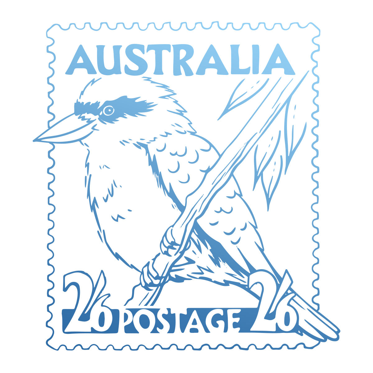 Sunburnt Country - Kookaburra Postage Stamp