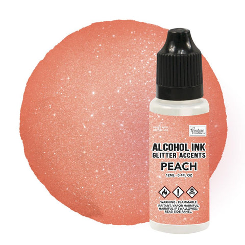 Alcohol Ink Glitter Accents - Peach