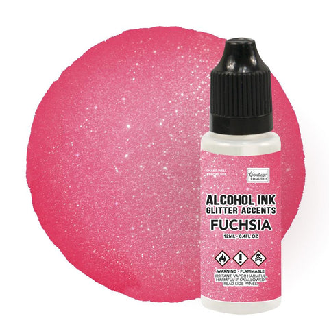 Alcohol Ink Glitter Accents - Fuchsia