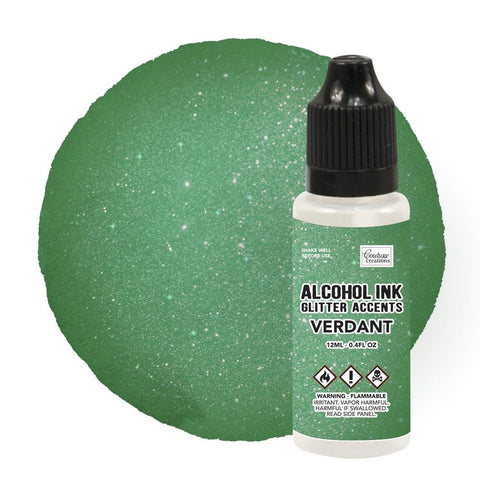 Alcohol Ink Glitter Accents - Verdant