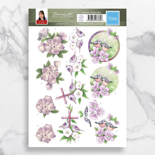 3D Diecut sheet - Jeanine's Art / Violet Birds