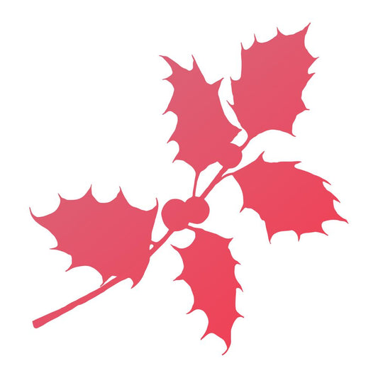 holly silhouette mini stamp