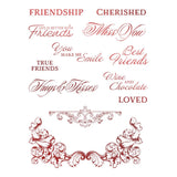 cherished friends mini stamp set sentiment and flourish $6.95 12 piece