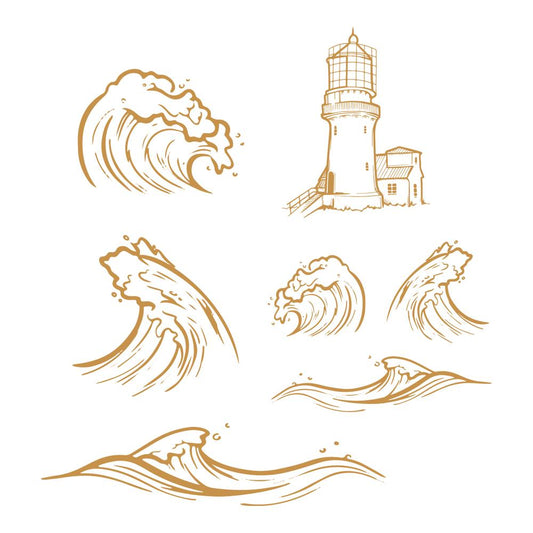 Seaside Girl - Crashing Waves Stamp Set