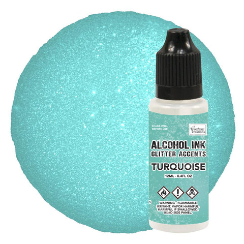 Alcohol Ink Glitter Accents - Turquoise