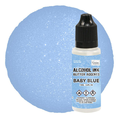 Alcohol Ink Glitter Accents - Baby Blue