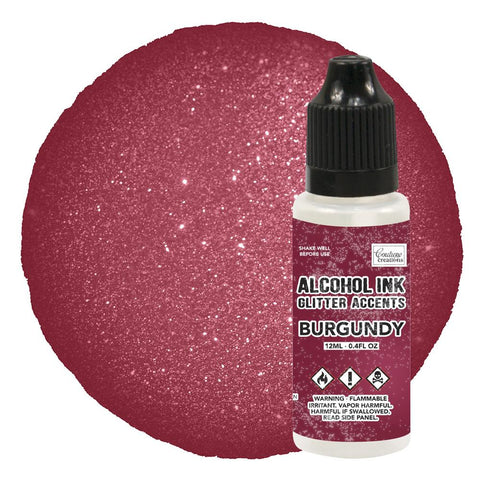 Alcohol Ink Glitter Accents - Burgundy