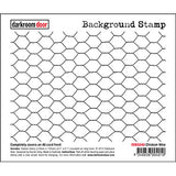 background stamp by darkroom door, chicken wire, cover an a6 card front, 110 x 155mm