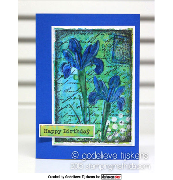 Collage Stamp - Inky Irises