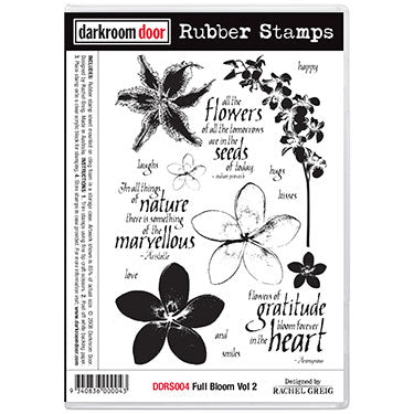 stamp set, full blossom volume 2, orchids, words, 175 x 115 mm