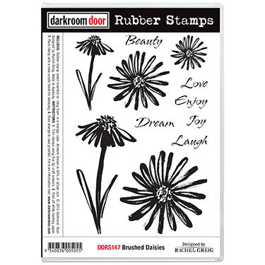 stamp set, brushed daisies from darkroom door, 175 x 115mm