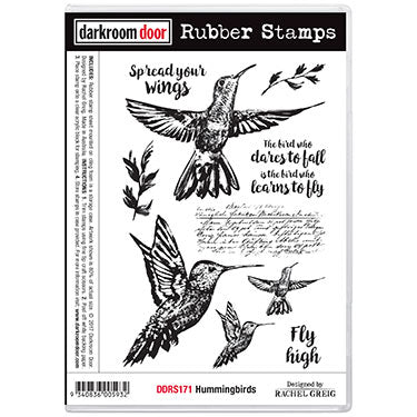 stamp set, hummingbirds by darkroom door, 175 x 115mm