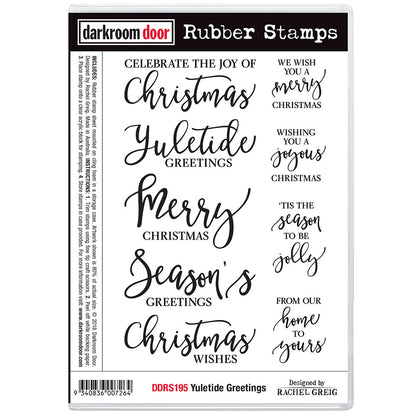 stamp set, yuletide greetings from darkroom door, 175 x 115mm