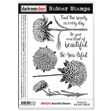 stamp set, beautiful blooms from darkroom door, 175 x 115mm