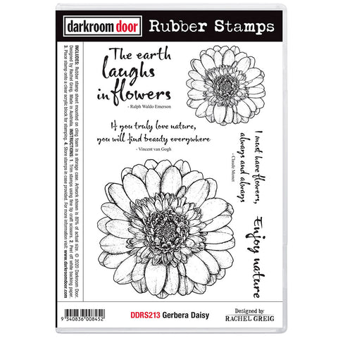 stamp set, gerbera daisy stamp set from darkroom door, 175 x 115mm