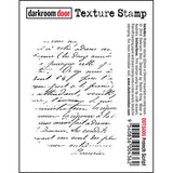 french script, texture stamp, darkroom door 82 x 59mm