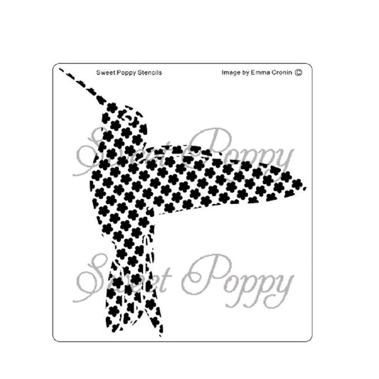 hummingbird flower sweet poppy stencils, stainless steel stencils 110x120mm