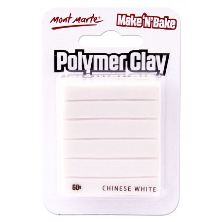 chinese white polymer clay 60gm, mont marte