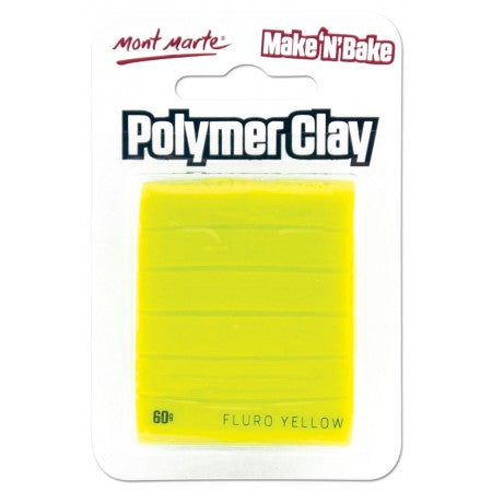 fluro yellow polymer clay 60gm, mont marte