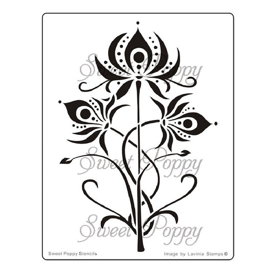 Sweet Poppy Stencil / Oriental Lily