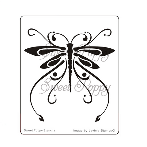 Sweet Poppy Stencil / Ornate Dragonfly